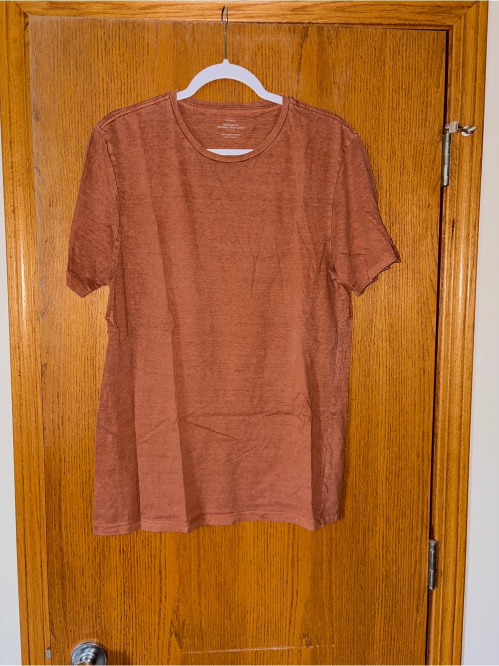 Cotton On Men’s Organic Crew T-Shirt - Rust Brown